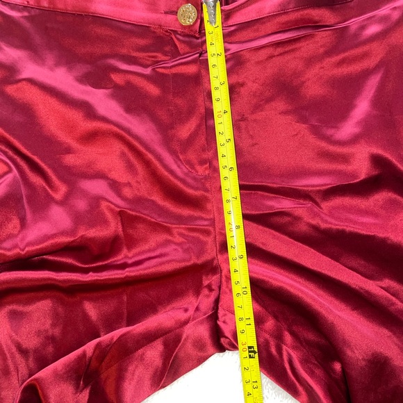 Roberto Cavalli Red Silk Pants with Gold Trim - Picture 9 of 9